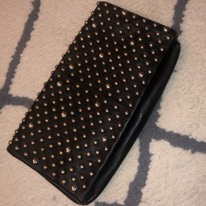 H&M foldable clutch with gold studs
